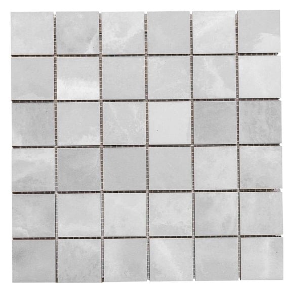 The Tile Life Geo Lush 2" x 2" Gray Matte Porcelain Mosaic Floor and Wall Tile 1 Sheet