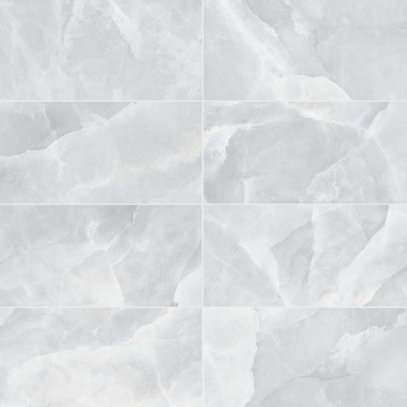 The Tile Life Geo Lush Gray Onyx Porcelain Tile - 12 x 24 in. - Matte - 7-Piece - Floor, Wall - Large Format