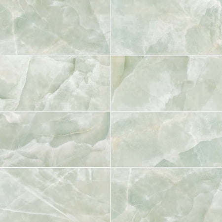 The Tile Life Geo Lush 12" x 24" Onyx Look Jade Polished Porcelain Floor and Wall Tile Case of 7