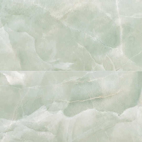 The Tile Life Geo Lush Jade Onyx Polished Porcelain Floor and Wall Tile 24x48 in 2-Piece