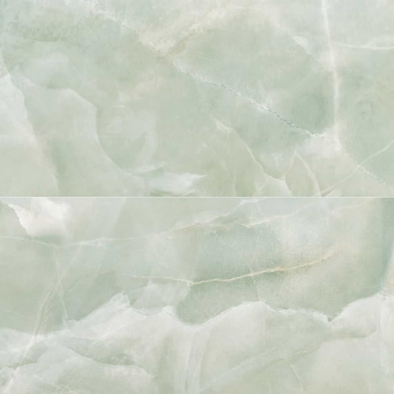 The Tile Life Geo Lush Jade Onyx Polished Porcelain Floor and Wall Tile 24x48 in 2-Piece
