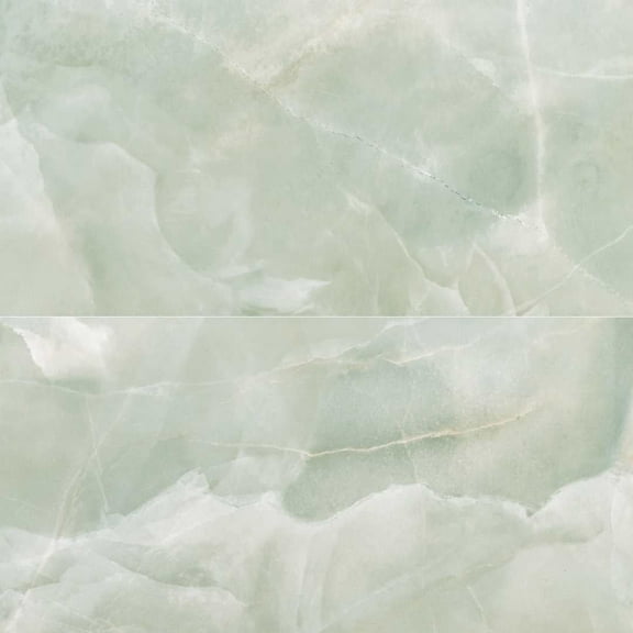 The Tile Life Geo Lush Jade Onyx Polished Porcelain Floor and Wall Tile 24x48 in 2-Piece