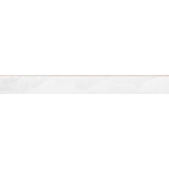 The Tile Life Geo Lush 3" x 24" Onyx Look White Polished Porcelain Bullnose Tile