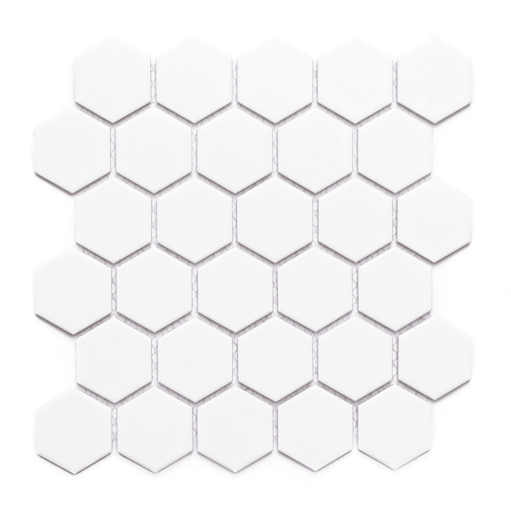 The Tile Life Honeycomb 2x2 White Porcelain Mosaic Floor & Wall Tile 12x12 in 11-Piece