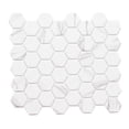 thumbnail image 1 of The Tile Life Honeycomb 4" x 4" Wood Look Carrara Matte Recycled Glass Mosaic Tile Sample 1 Piece, 1 of 11