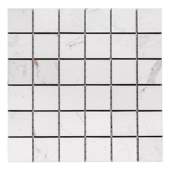 The Tile Life Huntington 4" x 4" White Matte Porcelain Mosaic Tile Sample 1 Piece