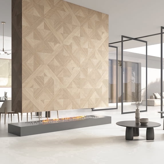 The Tile Life Huntsman 24" x 24" Beige Wood Deco Matte Porcelain Wall Tile, Case (4 Tiles)
