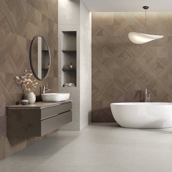 The Tile Life Huntsman 24" x 24" Brun Wood Deco Matte Porcelain Wall Tile, Case (4 Tiles)
