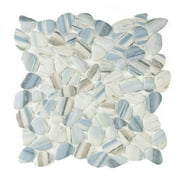 The Tile Life Huron Rock Azul Pebble Glass Floor and Wall Tile, 12" x 12", 1-Piece