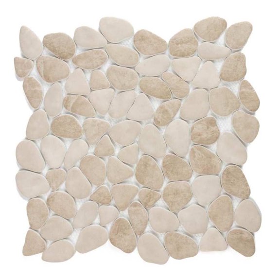 The Tile Life Huron Rock Sand Stone Matte Glass Mosaic Floor and Wall Tile 12x12 in 1-Piece