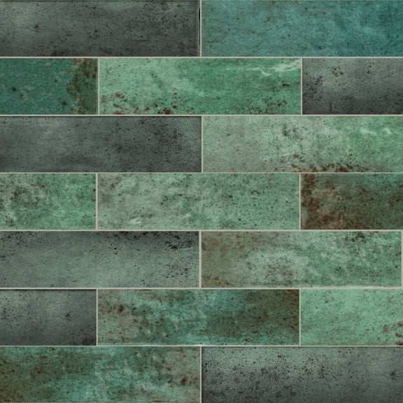 The Tile Life Ibiza Green Ceramic Subway Wall Tile 2x10 in 40-Piece