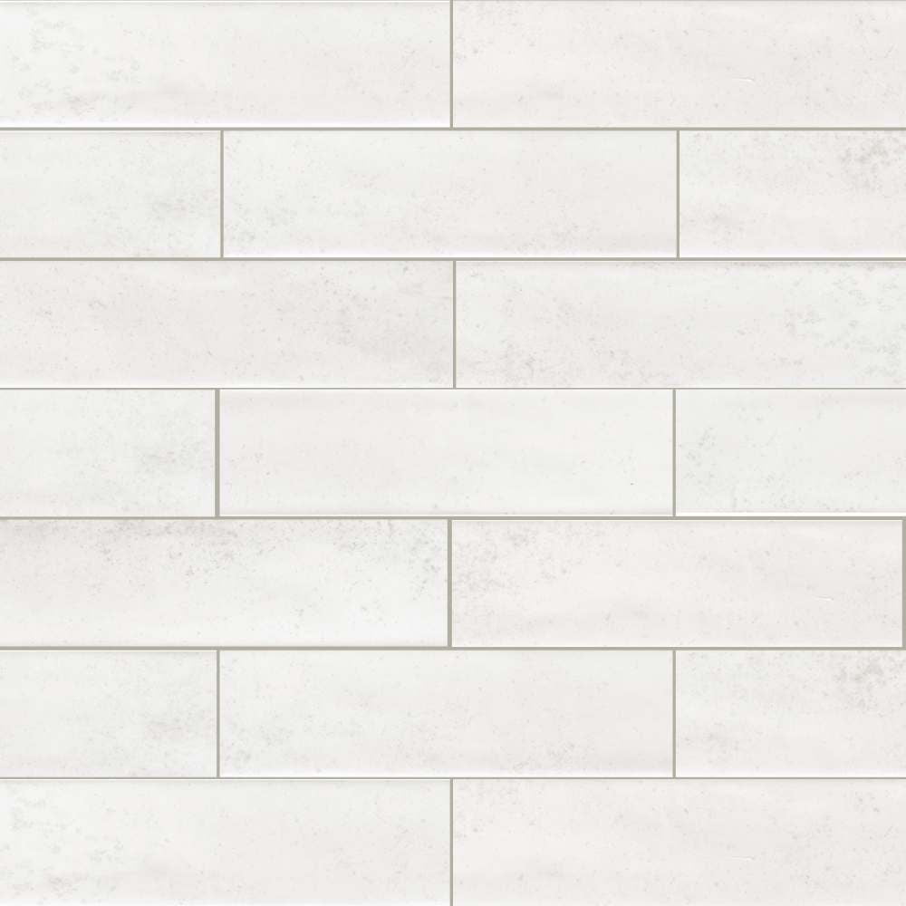 Ibiza 2" x 10" White Glossy Ceramic Subway Tile
