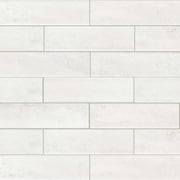 The Tile Life Ibiza 2" x 10" White Ceramic Wall Tile, 40 Piece (5.16 Sq. ft.)
