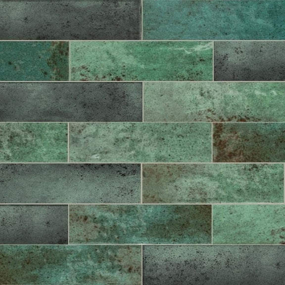 The Tile Life Ibiza 2" x 10" Green Glossy Ceramic Tile Sample, 1 Piece