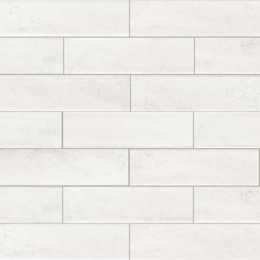 Ibiza 2" x 10" White Glossy Ceramic Subway Tile