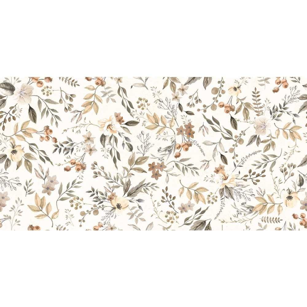 Autumn Floral Glossy Porcelain 24" x 48" Wall and Floor Tile