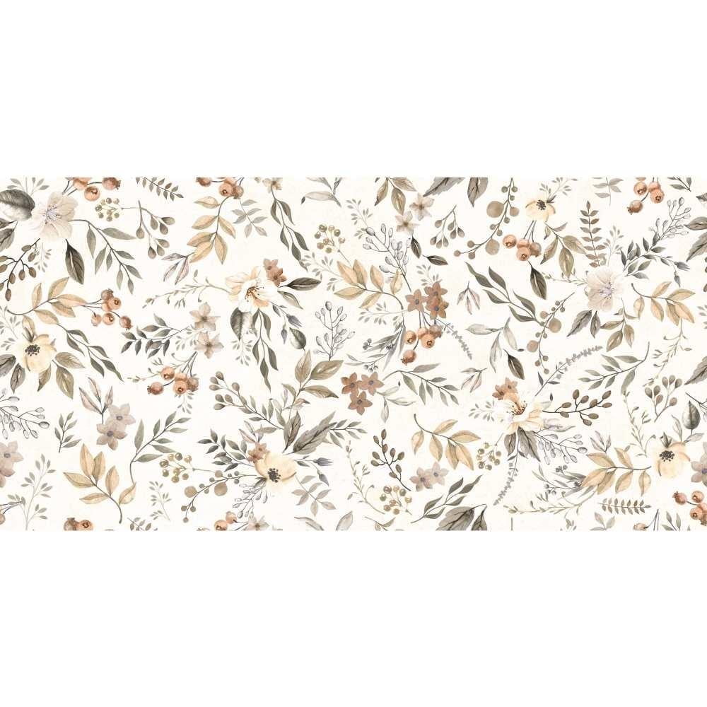 Autumn Floral Glossy Porcelain 24" x 48" Wall and Floor Tile