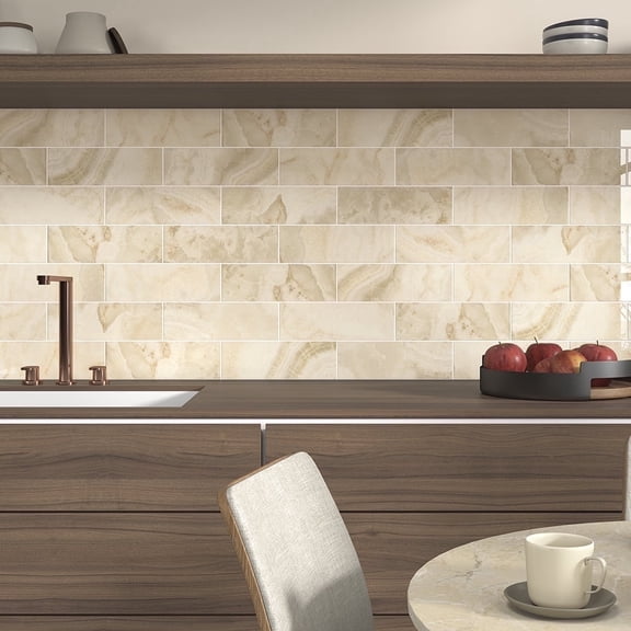 The Tile Life Isla 4x4 Sand Glossy Ceramic Tile Sample, 1 Piece