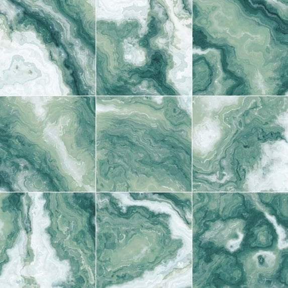 The Tile Life Isle 6" x 6" Turquoise Glossy Agate Porcelain Floor and Wall Tile 46-Piece