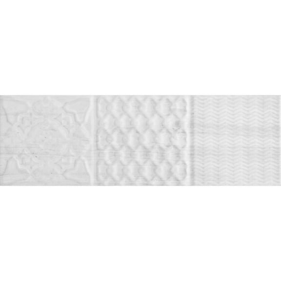 The Tile Life Jones Bianco Polished Ceramic Relief Wall Tile, 4 x 4 in, 1-Piece Sample