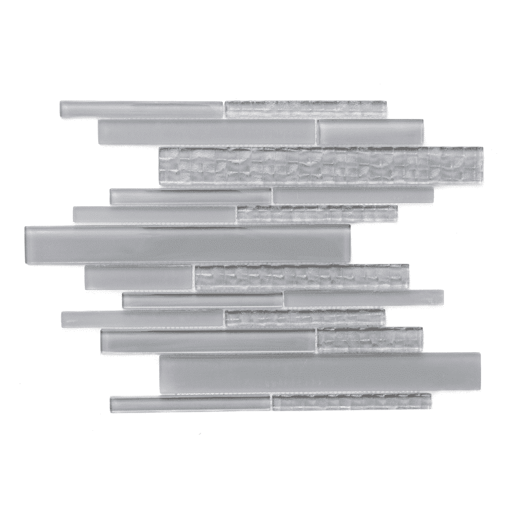 Light Gray 12" x 12" Glass Mosaic Wall Tile Sheet