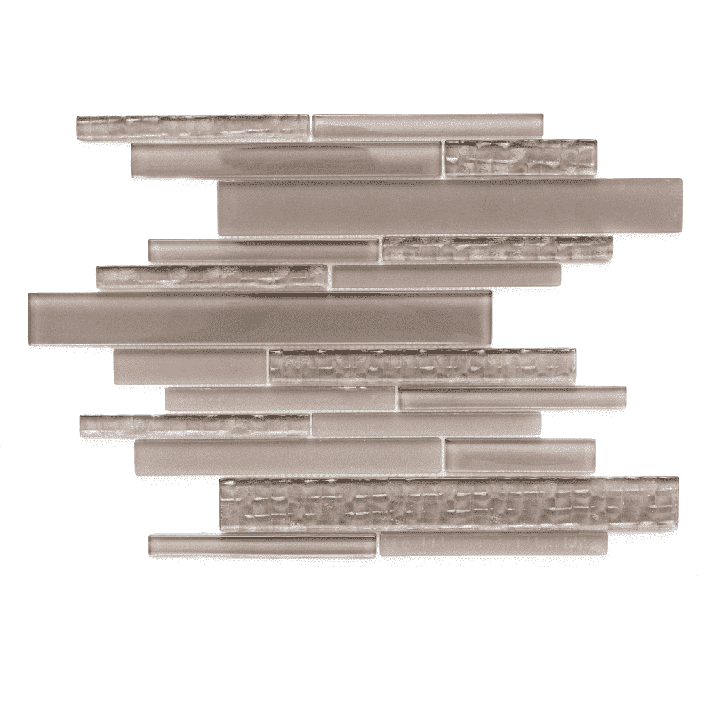 Karma Taupe Frosted Glass Mosaic Wall Tile Sheet