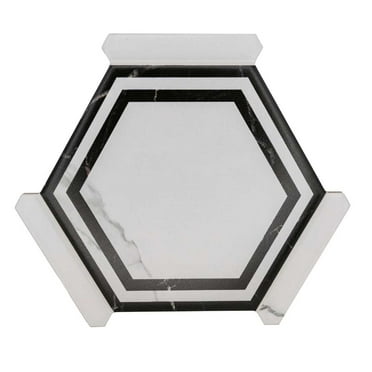 The Tile Life Kykuit 8.6" x 9.8" White Porcelain Floor and Wall Tile, 18 Piece (8.07 Sq. ft.)