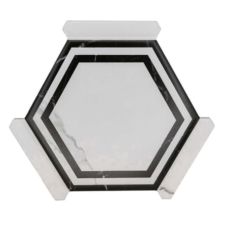 The Tile Life Kykuit 8.6" x 9.8" Hexagon White Satin Porcelain Floor and Wall Tile Case of 18