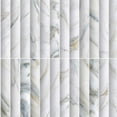 thumbnail image 1 of The Tile Life Lyrical 4.5" x 9" Calacatta Gold Matte Fluted Porcelain Wall Tile, Case (24 Tiles), 1 of 16