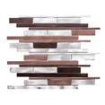 thumbnail image 1 of The Tile Life Mason Brick 4" x 4" Noce Brushed Metal Linear Mosaic Tile Sample, 1 Piece, 1 of 3