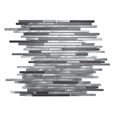 The Tile Life Mason Sleek Brick Grigio Metal Mosaic Tile - 12 x 12 in. - Brushed - 11-Piece - Wall & Backsplash