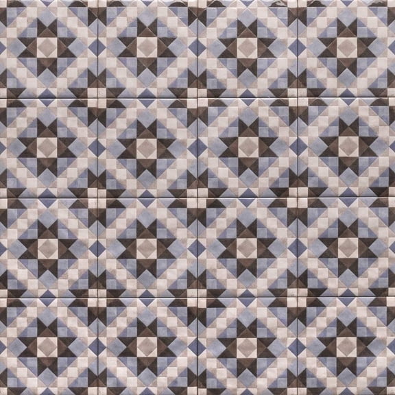 The Tile Life Merida Flor 6" x 6" Azul Glossy Porcelain Tile Sample, 1 Piece