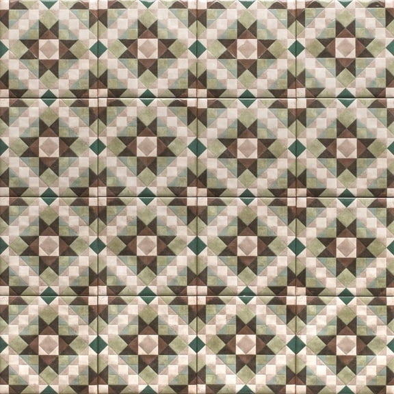 The Tile Life Merida Flor 6" x 6" Patterned Jade Glossy Porcelain Tile Sample 1 Piece