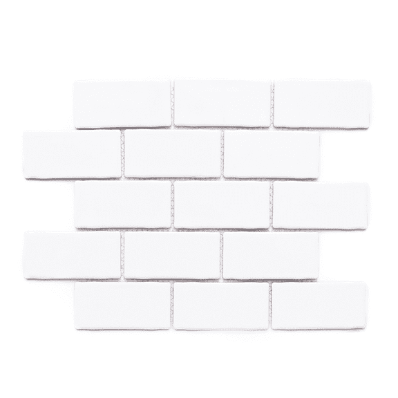 The Tile Life Metro 2 x 4 Snow White Glossy Porcelain Mosaic Tile Sample 1 Piece
