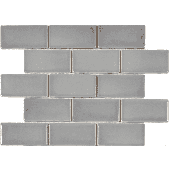 The Tile Life Metro Moon Glossy Porcelain Subway Mosaic Wall Tile, 12 x 12 in, 10-Piece