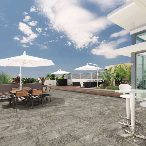 The Tile Life Miami 12" x 24" Grigio Matte Porcelain Floor and Wall Tile 7-Piece