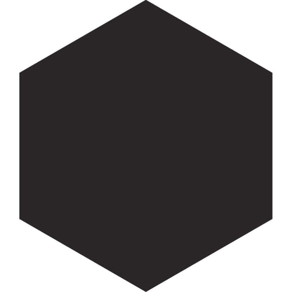 The Tile Life Milan 8" x 9.5" Hexagon Black Matte Porcelain Tile Sample, 1 Piece