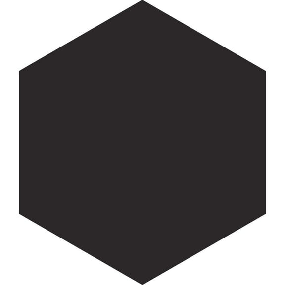 The Tile Life Milan 8" x 9.5" Black Hexagon Matte Porcelain Floor and Wall Tile 25-Piece