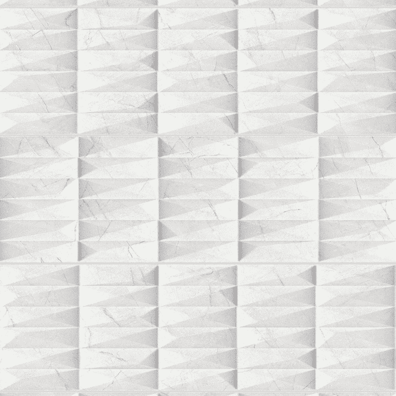 The Tile Life Milos White 3D Textured Glossy Ceramic Wall Tile 12x40 in 5-Piece