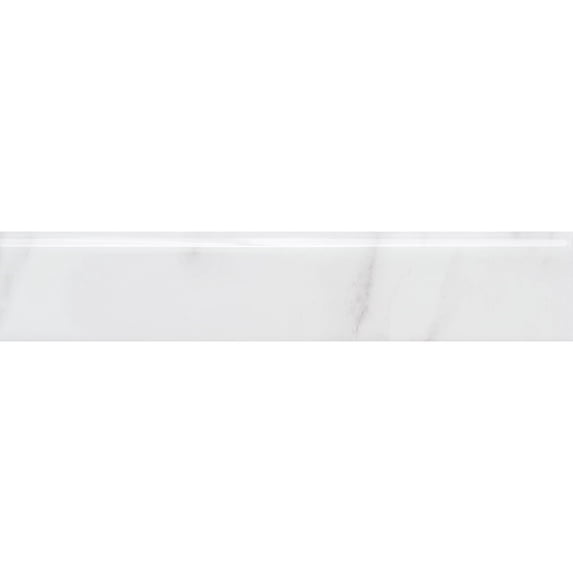 The Tile Life Minerva 2" x 10" Gray Glossy Ceramic Bullnose Tile Trim 1 Piece