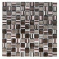 thumbnail image 1 of The Tile Life Modern Cappuccino Espresso Matte Glass Grid Mosaic Wall Tile, 12 x 12 in, 1-Piece, 1 of 3