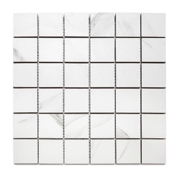 The Tile Life Monarch Calacatta Matte Porcelain Mosaic Floor & Wall Tile, 12 x 12 in, 1-Piece