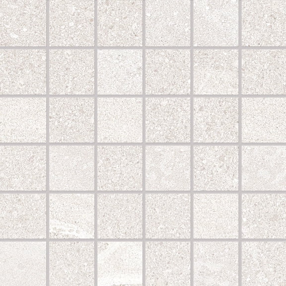The Tile Life Monolith Stone 2" x 2" White Porcelain Mosaic Floor and Wall Tile ( 1 sq. ft. / sheet)