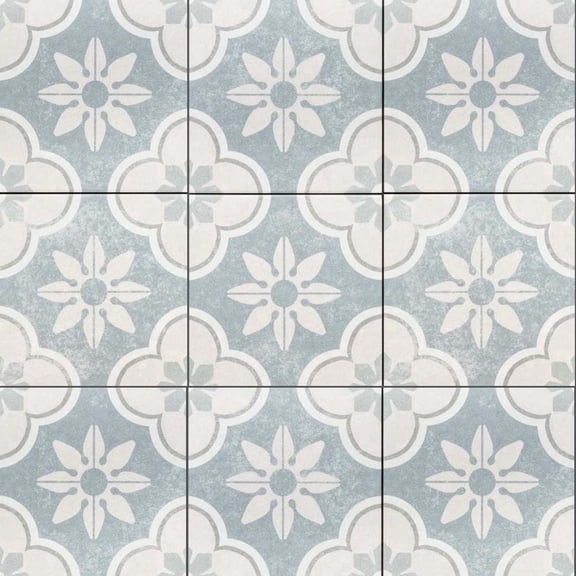The Tile Life Oheka 6 in x 6 in Montauk Blue Matte Porcelain Tile Sample 1 Piece