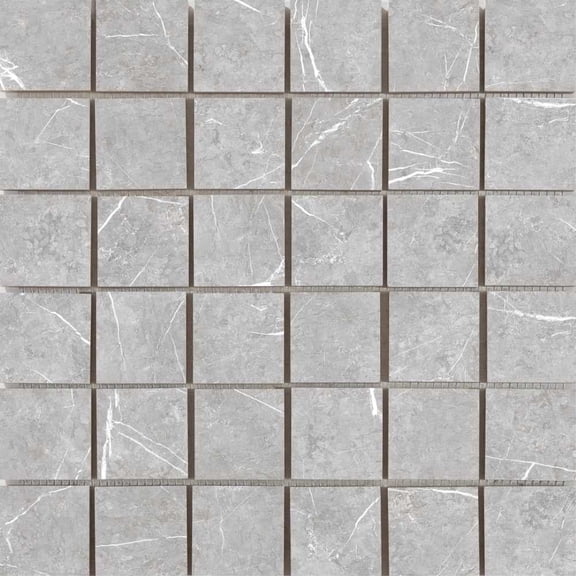 The Tile Life Opera Pearl 4" x 4" Marble Look Matte Porcelain Mosaic Tile Sample, 1 Piece