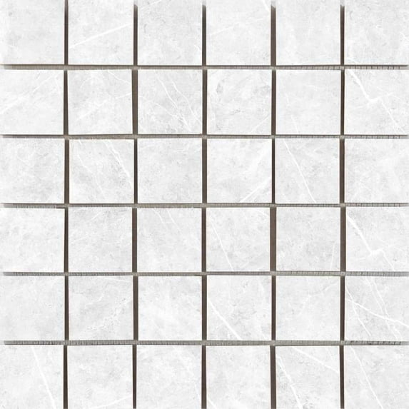 The Tile Life Opera White Porcelain Grid Mosaic Tile Sample - 4 x 4 in. - Matte - 1-Piece - Floor, Wall, Backsplash