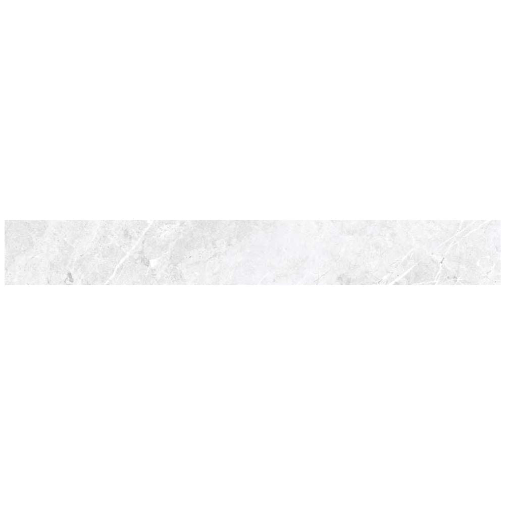 White Matte Porcelain Bullnose Tile Trim, 24'' x 3''