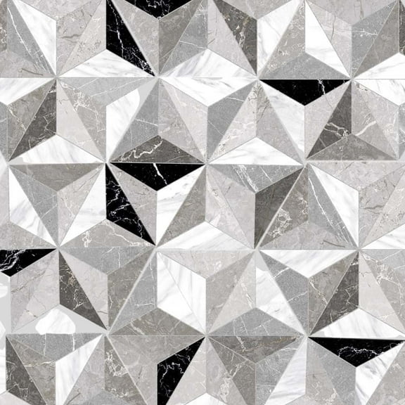 The Tile Life Osiris Gray Matte 3D Hexagon Porcelain Floor & Wall Tile, 8 x 9 in, 24-Piece