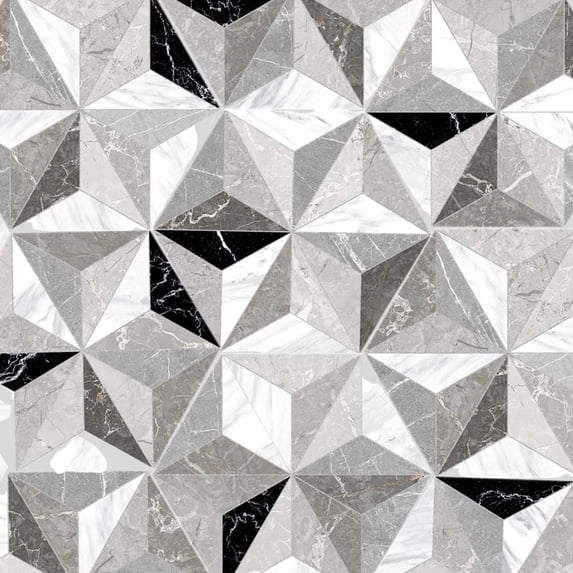 The Tile Life Osiris Gray Matte 3D Hexagon Porcelain Floor & Wall Tile, 8 x 9 in, 24-Piece