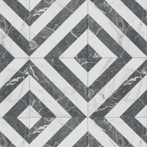 The Tile Life Palace 8" x 8" Dark Gray Geometric Porcelain Tile Sample 1-Piece
